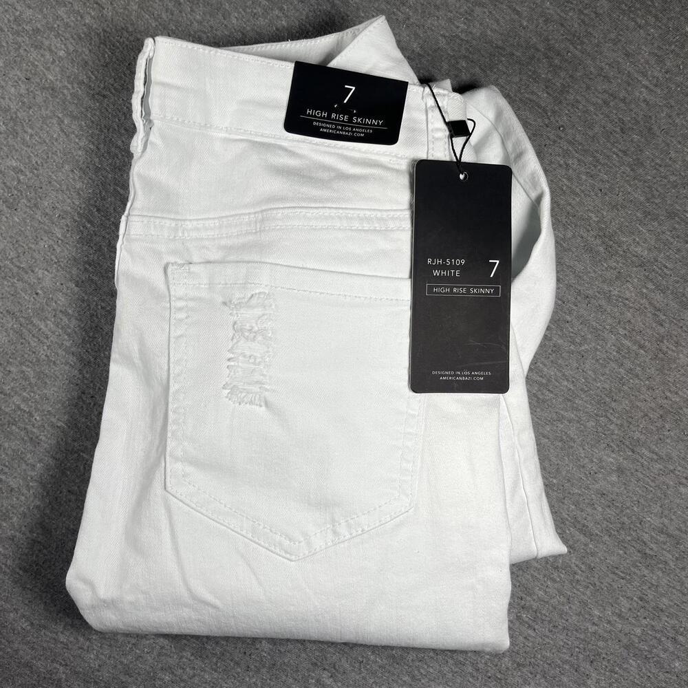 NWT American Bazi Girls Size 7 White High Rise Skinny Jeans Size 7